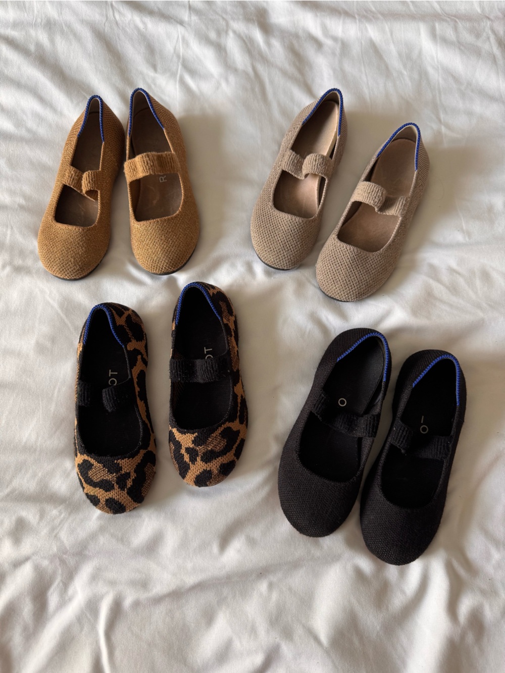 4 Pairs of Rothy’s Kid Mary Jane Flats